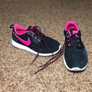 Pink and Black Nike Shoes
